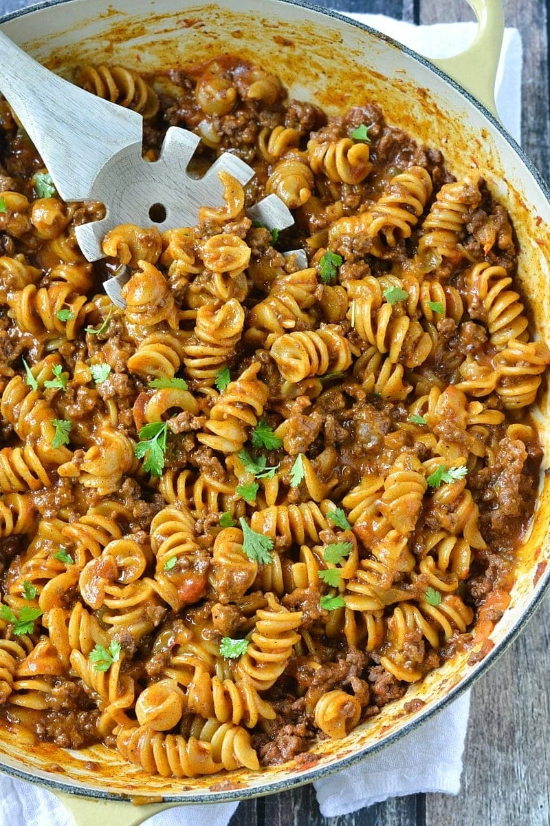 30 Quick and Easy Dinners - 18 One Pot Cheesy Taco Pasta