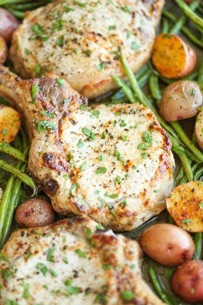 30 Quick and Easy Dinners - 21 One Pan Ranch Pork Chop and Veggies