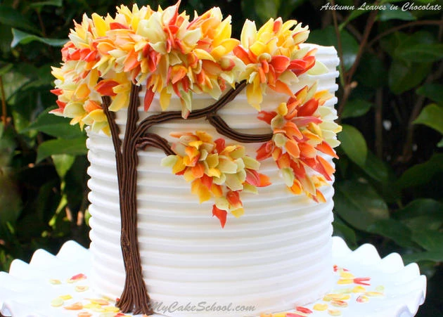 https://www.mommythrives.com/wp-content/uploads/2017/11/13-Beautifully-Decorated-Cakes-Cake-Decorating-Autumn-Leaves-in-Chocolate-1.webp
