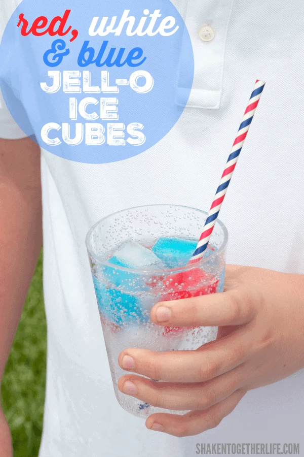 Red, White, and Blue Jell-O Ice Cubes